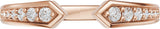 14K Gold Round Lab-Grown Diamond Accented Open Band - 1.7mm Stones - Rose Gold - view 3