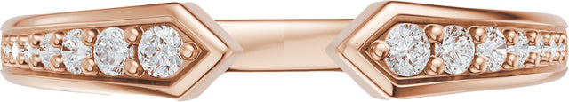 14K Gold Round Lab-Grown Diamond Accented Open Band - 1.7mm Stones - Rose Gold - view 3