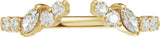 14K Gold Marquise Natural Diamond Accented Open Band - Stones - Yellow Gold - view 3