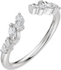 Platinum Marquise Natural Diamond Accented Open Band - Stones