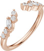 14K Gold Marquise Natural Diamond Accented Open Band - Stones - Rose Gold