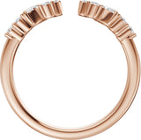 14K Gold Marquise Natural Diamond Accented Open Band - Stones - Rose Gold - view 2