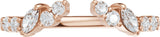 14K Gold Marquise Natural Diamond Accented Open Band - Stones - Rose Gold - view 3