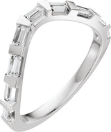Platinum Straight Baguette Natural Diamond Contour Band - 3/8 CTW