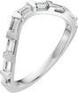 Platinum Straight Baguette Natural Diamond Contour Band - 3/8 CTW