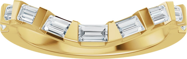 14K Gold Straight Baguette Lab-Grown Diamond Contour Band - 3/8 CTW - Yellow Gold - view 3