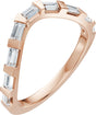 14K Gold Straight Baguette Natural Diamond Contour Band - 3/8 CTW - Rose Gold