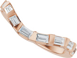 14K Gold Straight Baguette Natural Diamond Contour Band - 3/8 CTW - Rose Gold - view 5
