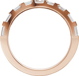14K Gold Straight Baguette Natural Diamond Contour Band - 3/8 CTW - Rose Gold - view 2