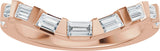 14K Gold Straight Baguette Natural Diamond Contour Band - 3/8 CTW - Rose Gold - view 3