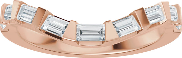 14K Gold Straight Baguette Natural Diamond Contour Band - 3/8 CTW - Rose Gold - view 3