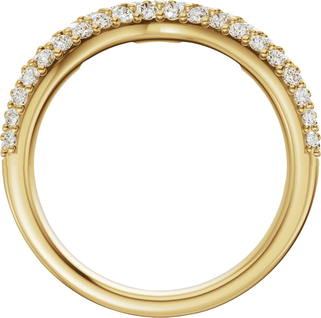 14K Gold Round Lab-Grown Diamond Contour Band - 7/8 CTW - Yellow Gold - view 2