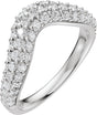 Platinum Round Natural Diamond Contour Band - 7/8 CTW