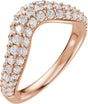 14K Gold Round Lab-Grown Diamond Contour Band - 7/8 CTW - Rose Gold