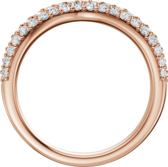 14K Gold Round Lab-Grown Diamond Contour Band - 7/8 CTW - Rose Gold - view 2