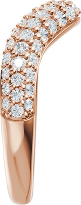 14K Gold Round Lab-Grown Diamond Contour Band - 7/8 CTW - Rose Gold - view 4