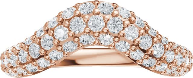 14K Gold Round Lab-Grown Diamond Contour Band - 7/8 CTW - Rose Gold - view 3