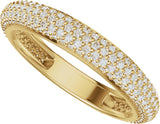 14K Gold Round Lab-Grown Diamond Pavé-Style Anniversary Band - 9/10 CTW - Yellow Gold - view 5