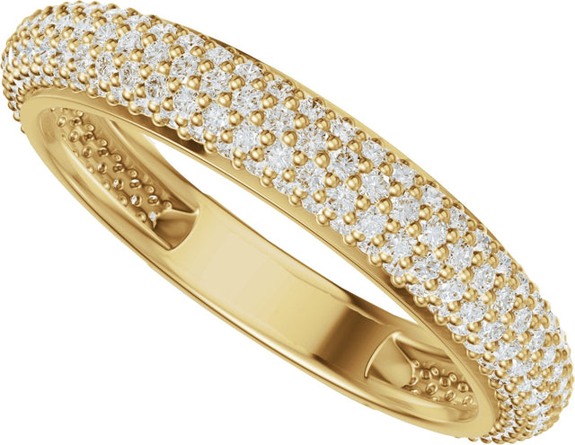 14K Gold Round Lab-Grown Diamond Pavé-Style Anniversary Band - 9/10 CTW - Yellow Gold - view 5