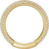 14K Gold Round Lab-Grown Diamond Pavé-Style Anniversary Band - 9/10 CTW - Yellow Gold - view 2