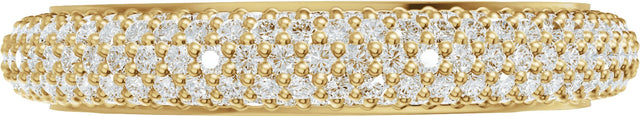 14K Gold Round Lab-Grown Diamond Pavé-Style Anniversary Band - 9/10 CTW - Yellow Gold - view 3