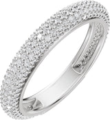 14K Gold Round Lab-Grown Diamond Pavé-Style Anniversary Band - 9/10 CTW - White Gold