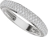 14K Gold Round Lab-Grown Diamond Pavé-Style Anniversary Band - 9/10 CTW - White Gold - view 5