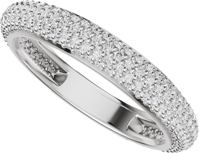 14K Gold Round Lab-Grown Diamond Pavé-Style Anniversary Band - 9/10 CTW - White Gold - view 5