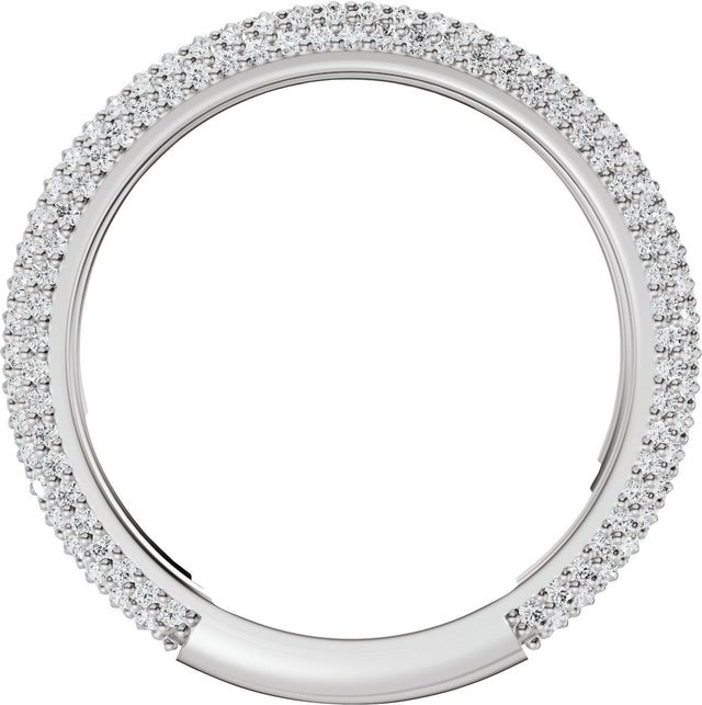 Platinum Round Lab-Grown Diamond Pavé-Style Anniversary Band - 9/10 CTW - view 2