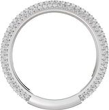 14K Gold Round Lab-Grown Diamond Pavé-Style Anniversary Band - 9/10 CTW - White Gold - view 2