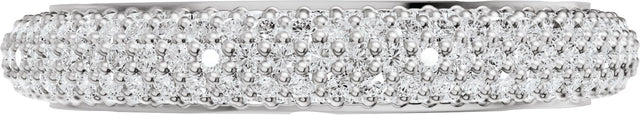 14K Gold Round Lab-Grown Diamond Pavé-Style Anniversary Band - 9/10 CTW - White Gold - view 3