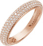 14K Gold Round Natural Diamond Pavé-Style Anniversary Band - 9/10 CTW - Rose Gold
