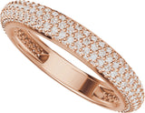 14K Gold Round Lab-Grown Diamond Pavé-Style Anniversary Band - 9/10 CTW - Rose Gold - view 5