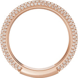 14K Gold Round Lab-Grown Diamond Pavé-Style Anniversary Band - 9/10 CTW - Rose Gold - view 2
