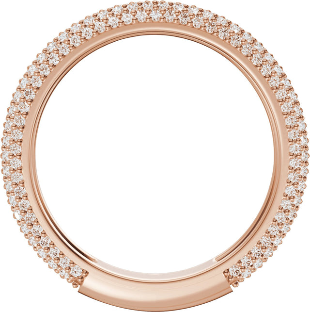 14K Gold Round Lab-Grown Diamond Pavé-Style Anniversary Band - 9/10 CTW - Rose Gold - view 2