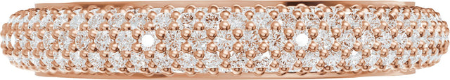 14K Gold Round Lab-Grown Diamond Pavé-Style Anniversary Band - 9/10 CTW - Rose Gold - view 3