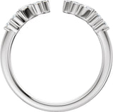 14K Gold Marquise Natural Diamond Accented Open Band - Stones - White Gold - view 2