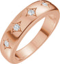 14K Gold Round Lab-Grown Diamond Five-Stone Celestial Anniversary Band - 1/10 CTW - Rose Gold