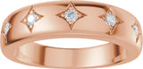 14K Gold Round Lab-Grown Diamond Five-Stone Celestial Anniversary Band - 1/10 CTW - Rose Gold - view 3