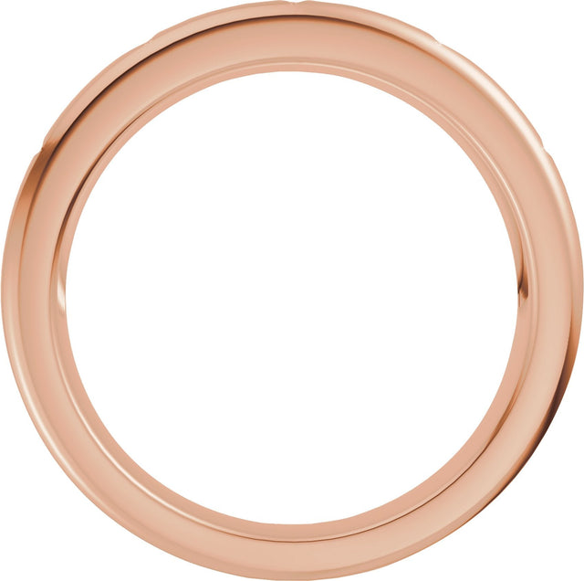 14K Gold Round Lab-Grown Diamond Five-Stone Celestial Anniversary Band - 1/10 CTW - Rose Gold - view 2