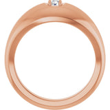 14K Gold Round Natural Diamond Solitaire Band - Rose Gold - view 2