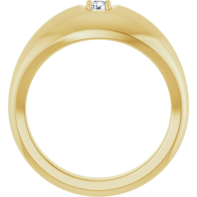 14K Gold Round Lab-Grown Diamond Solitaire Band - Yellow Gold - view 2