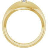 14K Gold Round Natural Diamond Solitaire Band - Yellow Gold - view 2