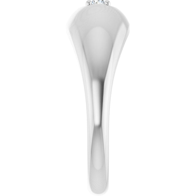 Platinum Round Natural Diamond Solitaire Band - view 4