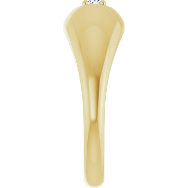 14K Gold Round Lab-Grown Diamond Solitaire Band - Yellow Gold - view 4