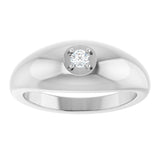 Platinum Round Natural Diamond Solitaire Band - view 3