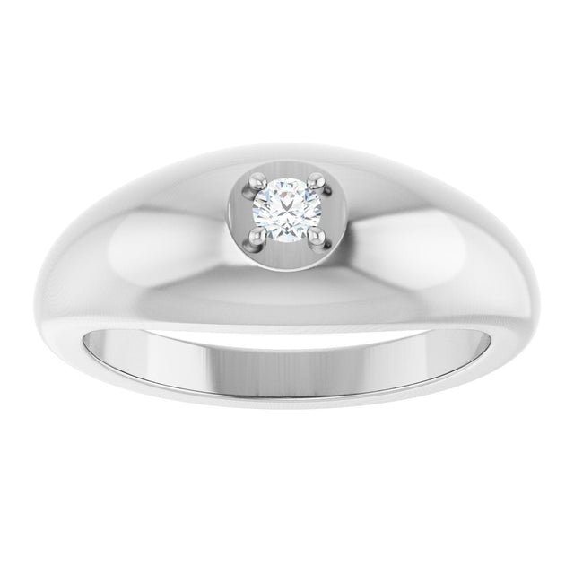 Platinum Round Lab-Grown Diamond Solitaire Band - view 3