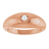 14K Gold Round Natural Diamond Solitaire Band - Rose Gold - view 3