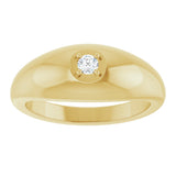 14K Gold Round Natural Diamond Solitaire Band - Yellow Gold - view 3