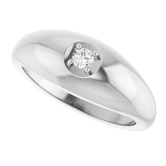 Platinum Round Lab-Grown Diamond Solitaire Band - view 5